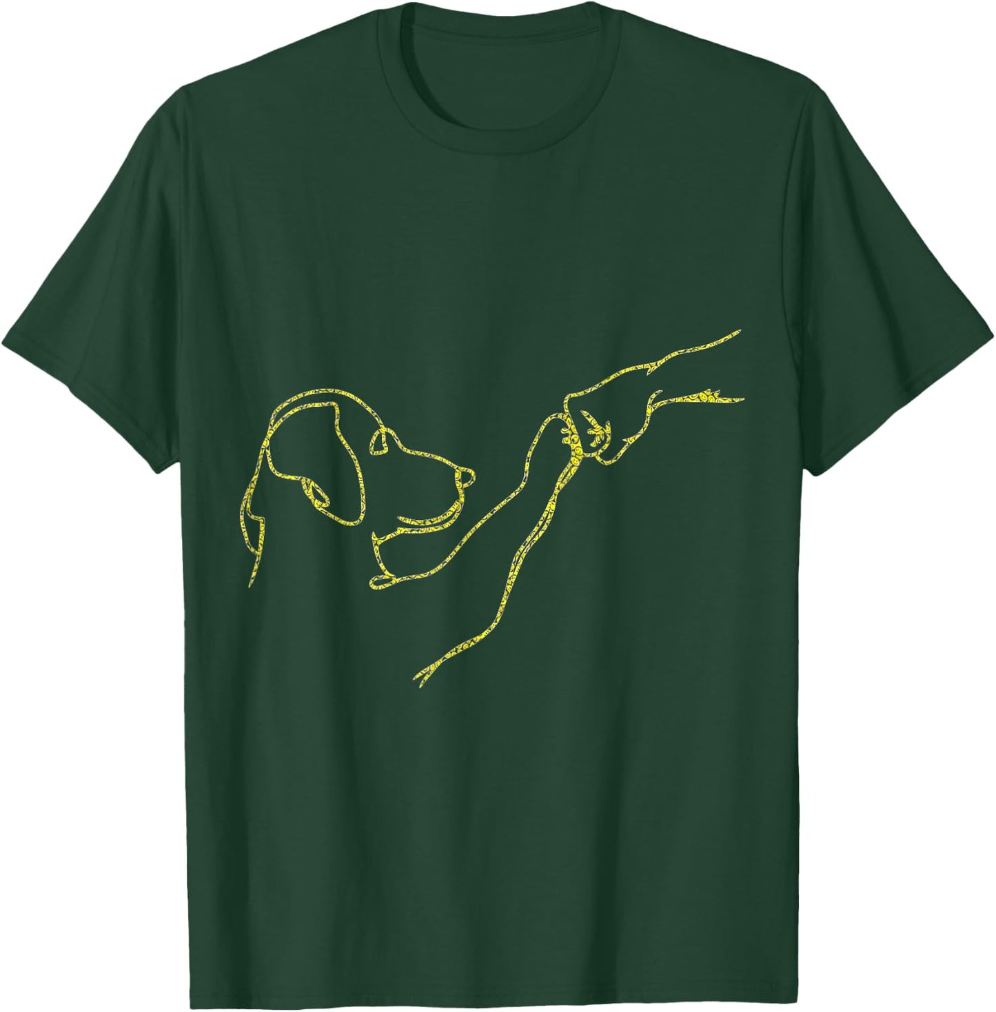 Dog And People Punch Hand Dog Friendship Fist Bump Dog's Paw T-Shirt - T-Shirt | Forest