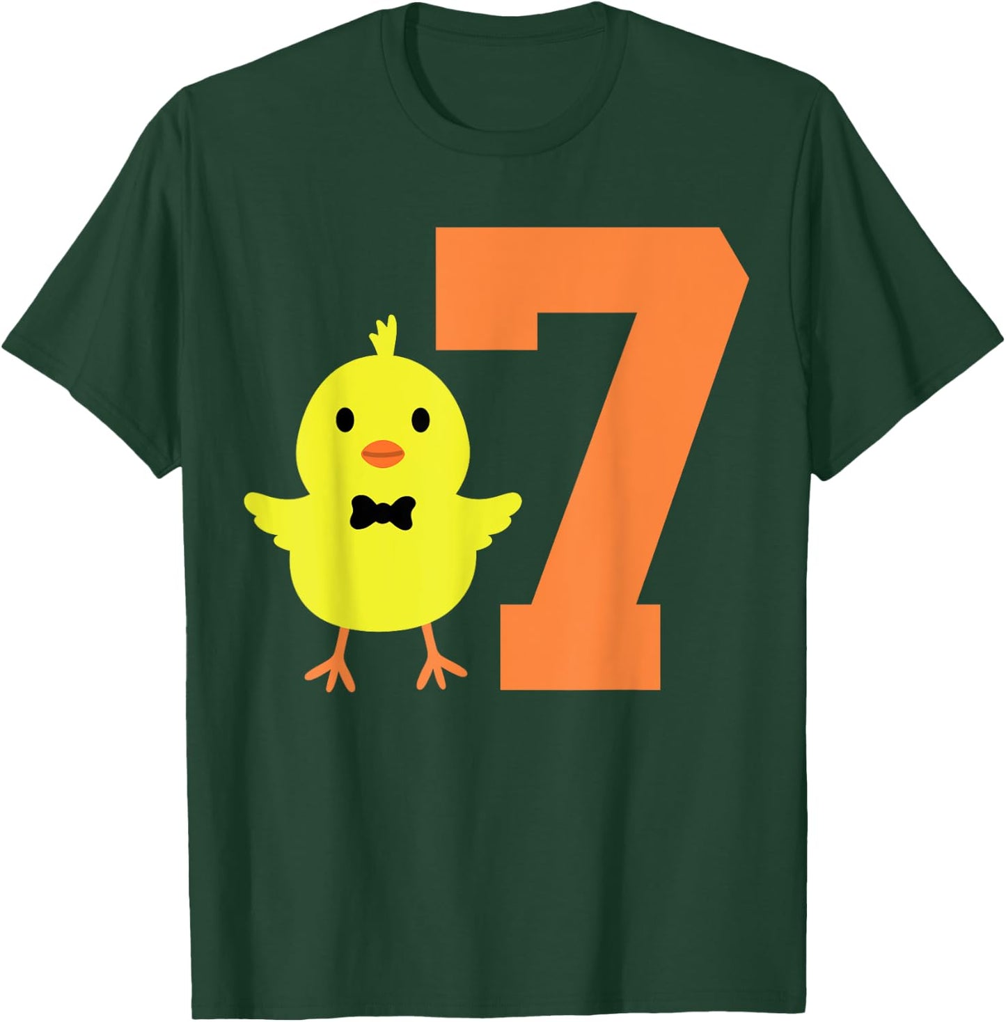 Kids 7th Birthday Chicken Themed Cute 7 Year Old Boys Chick T-Shirt - T-Shirt | Forest