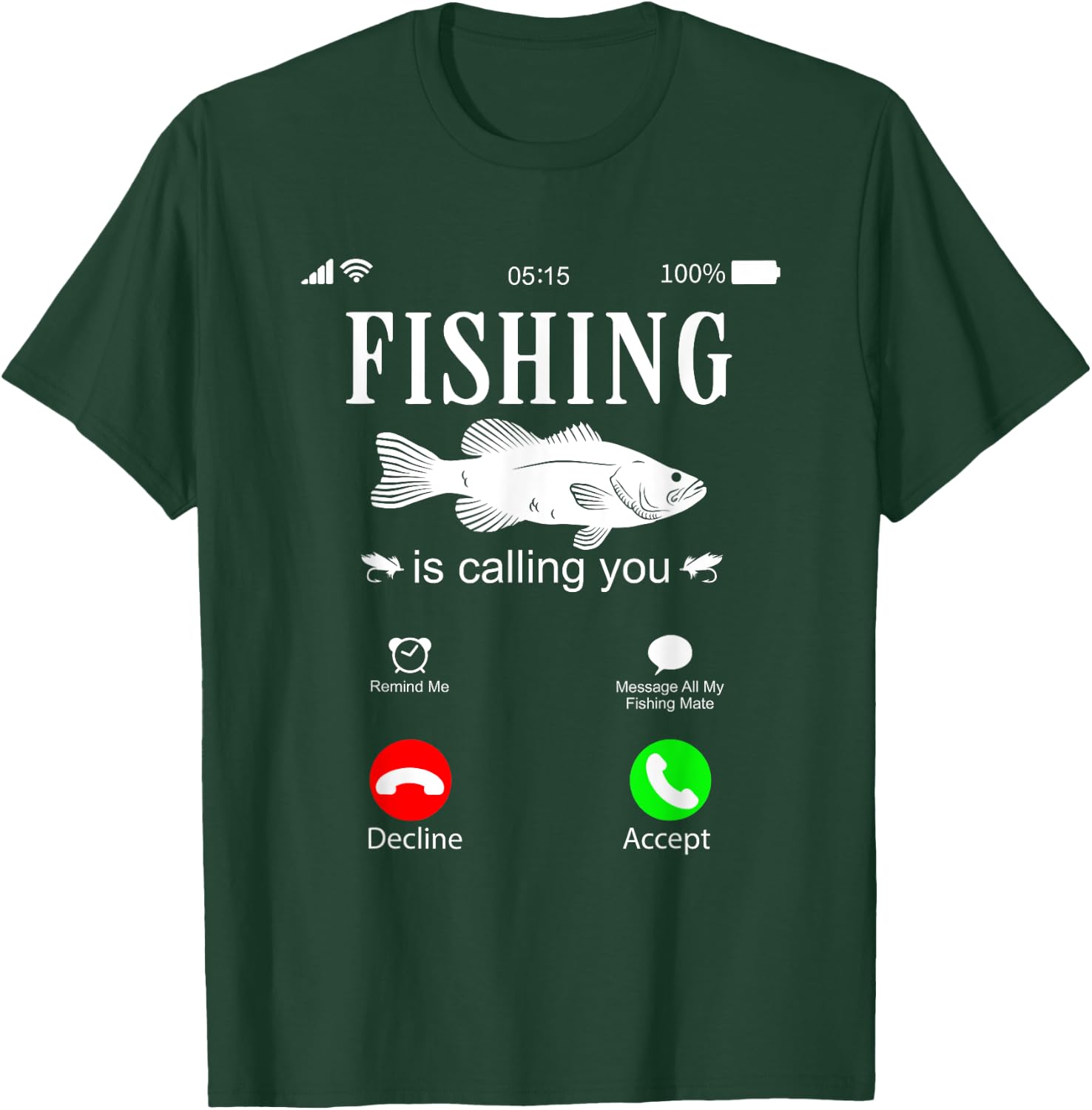 Fishing is calling you - Funny Fishing Fisherman Humor T-Shirt - T-Shirt | Forest
