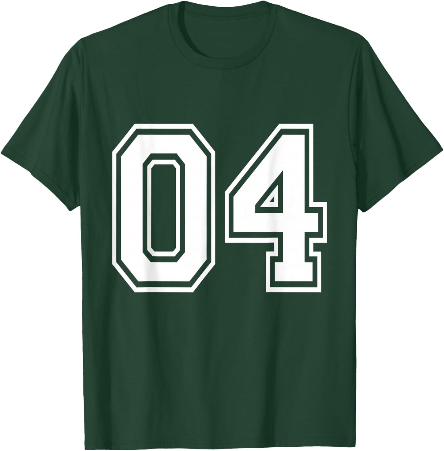 Number 04 Varsity Sports Team Jersey 4th Birthday 4 Years T-Shirt - T-Shirt | Forest