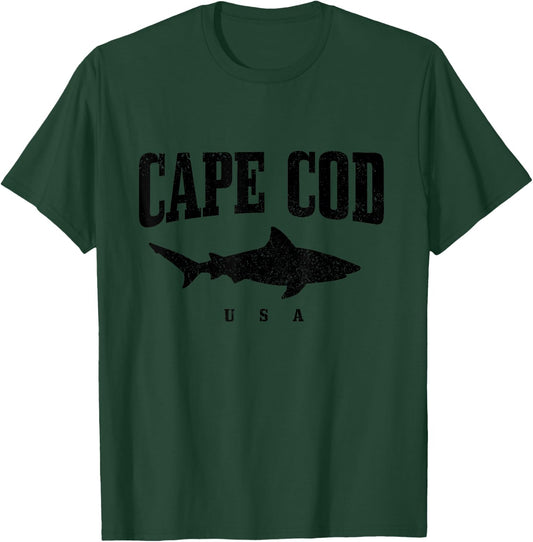 Cape Cod USA Great White Shark Cage Diving Vintage T-Shirt - T-Shirt | Forest