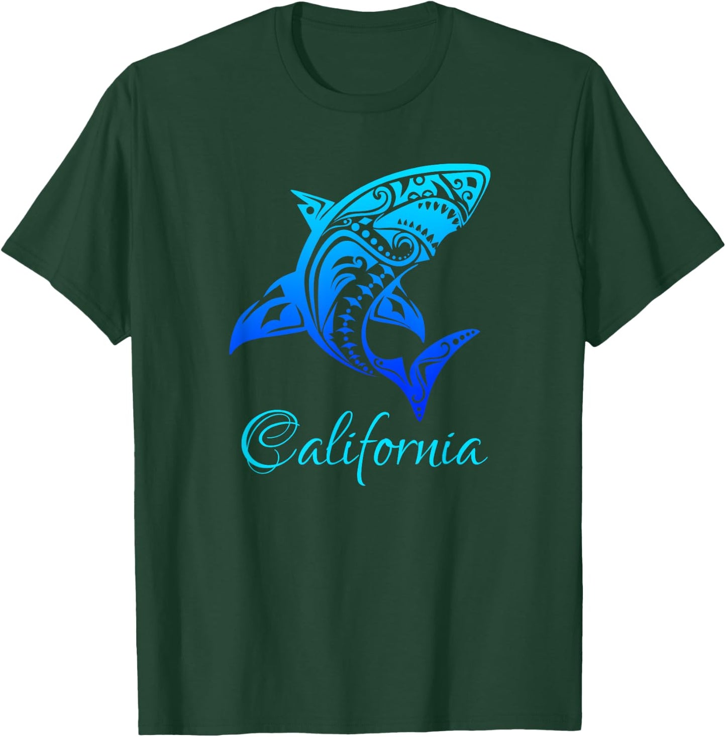 California Vacation Vintage Retro Shark T-Shirt - T-Shirt | Forest