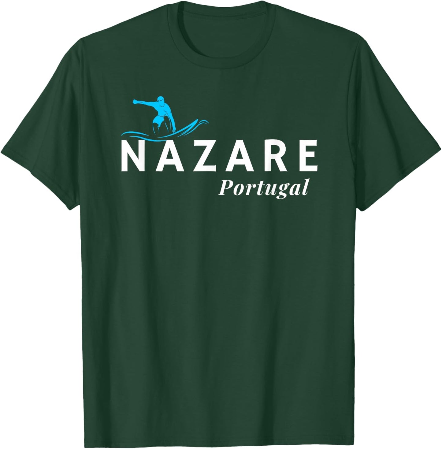 Nazare Portugal Wave Surf Surfing Surfer T-Shirt - T-Shirt | Forest