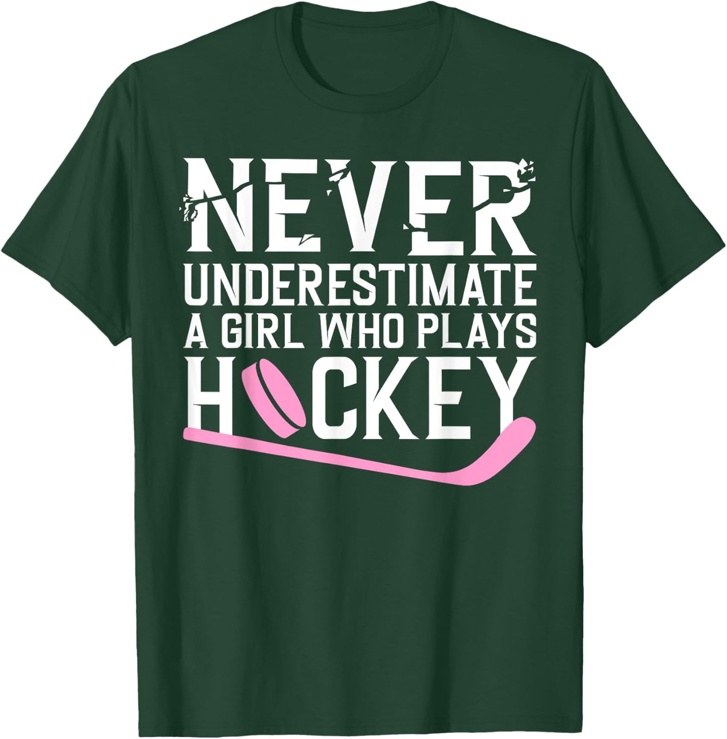 Funny Hockey Girls Ice Hockey Player Hockey Lovers T-Shirt - T-Shirt | Forest