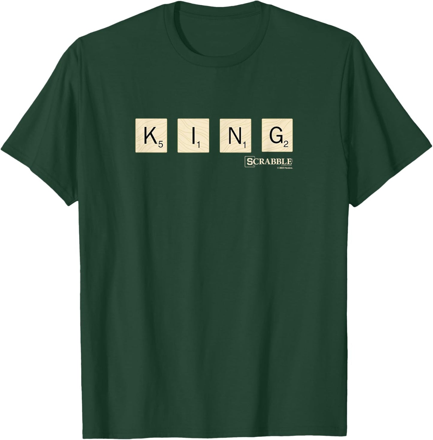 Scrabble King Vintage Letter Tiles Logo T-Shirt - T-Shirt | Forest