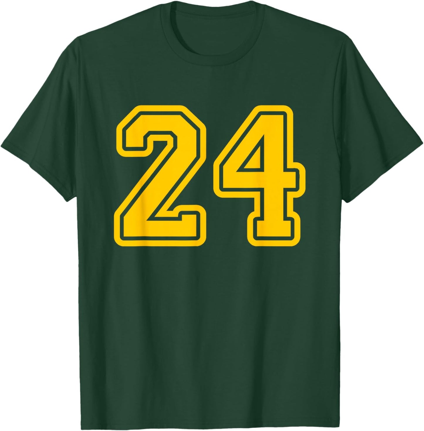 Number #24 Yellow Sport Varsity Number 24 T-Shirt - T-Shirt | Forest