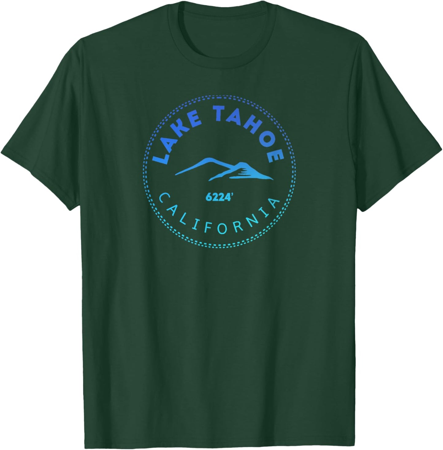 Lake Tahoe California Retro Mountain T-Shirt - T-Shirt | Forest