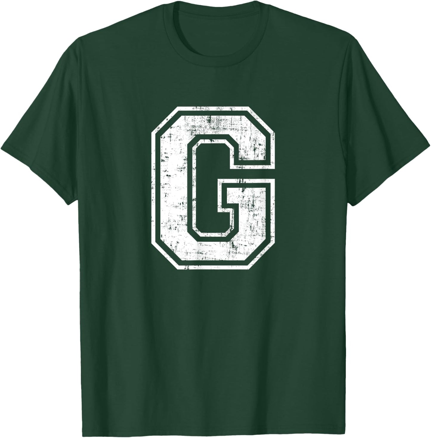 Letter G Uppercase Alphabet Initial School College Varsity T-Shirt - T-Shirt | Forest
