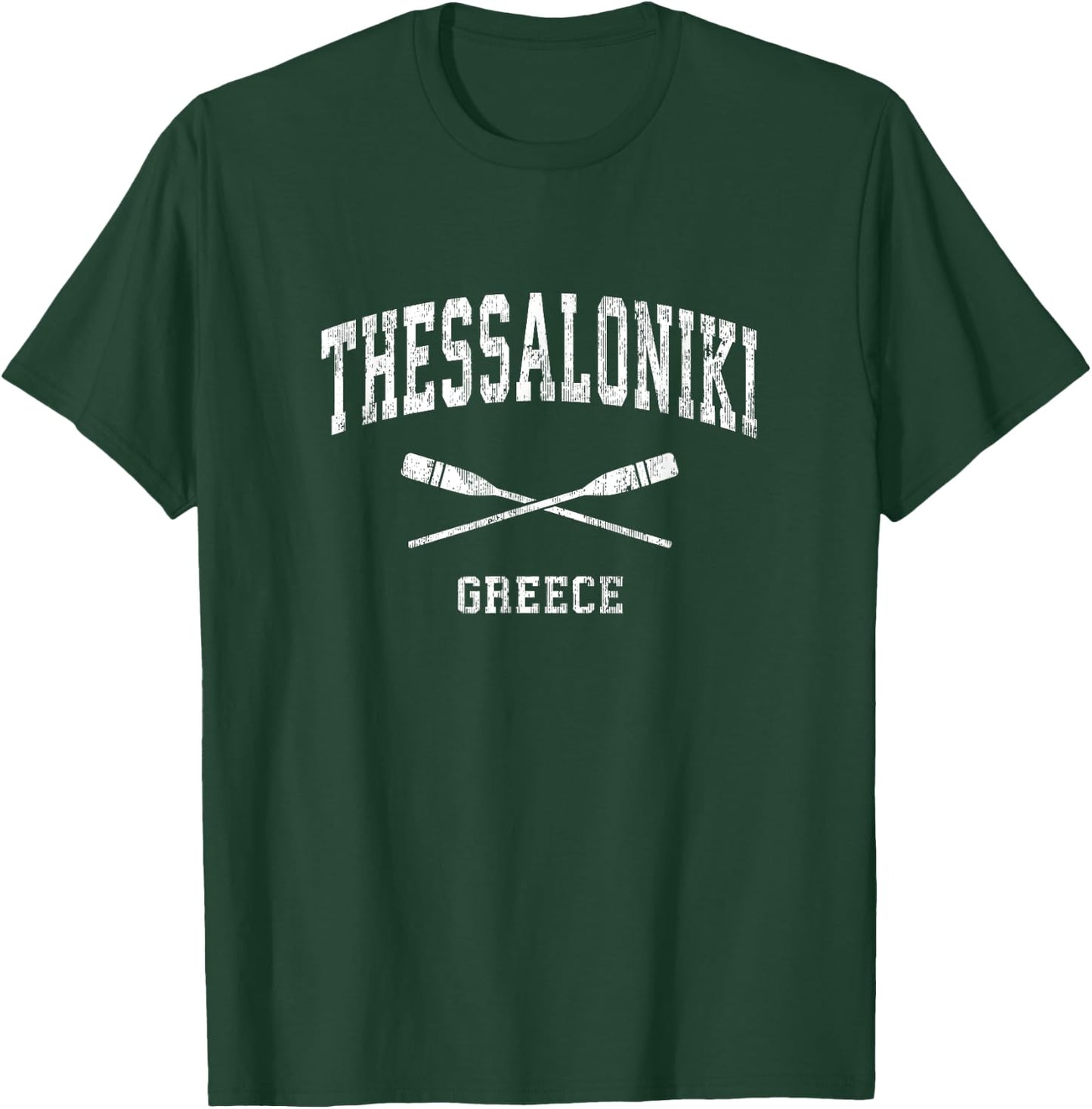 Thessaloniki Greece Vintage Nautical Paddles Sports Oars T-Shirt - T-Shirt | Forest