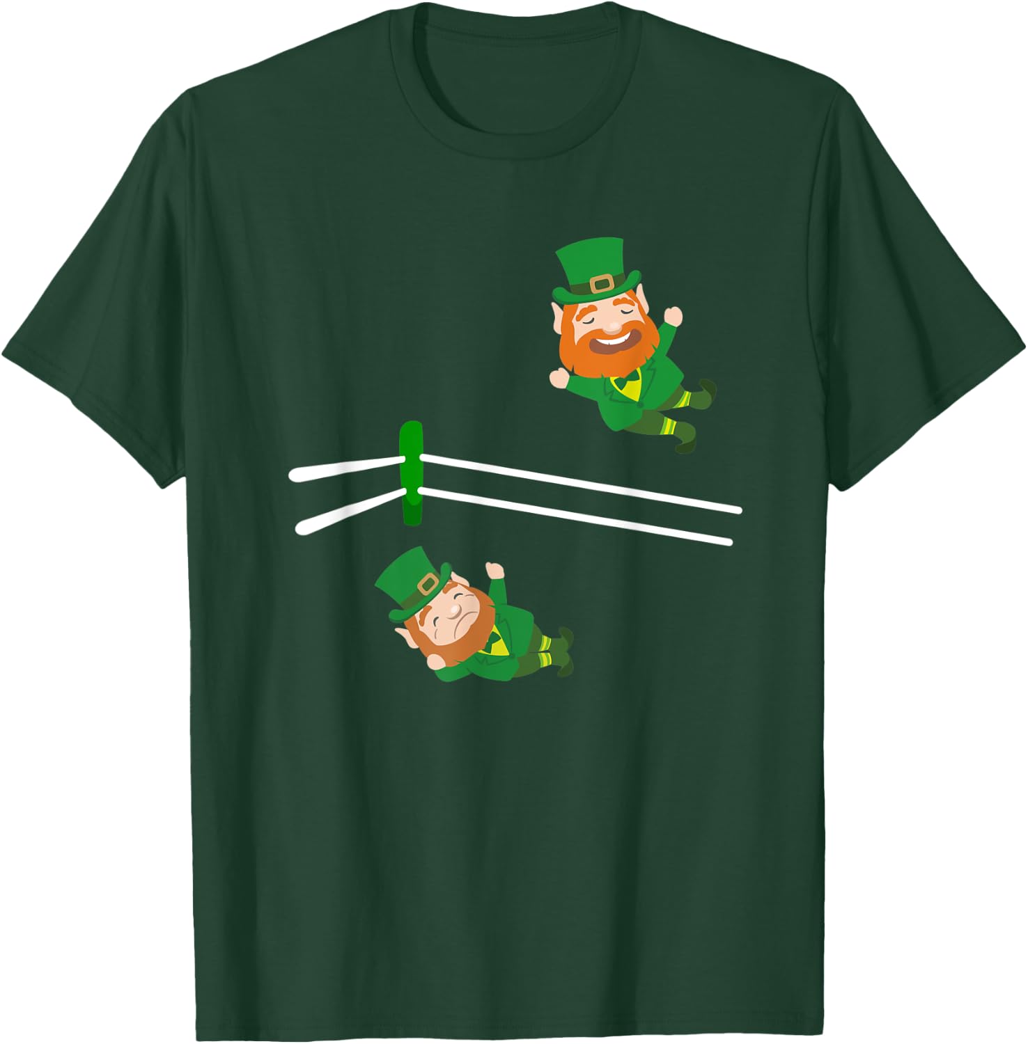 Funny Leprechaun Wrestling St Patricks Day T-Shirt - T-Shirt | Forest