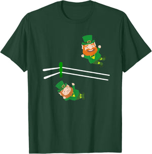 Funny Leprechaun Wrestling St Patricks Day T-Shirt - T-Shirt | Forest