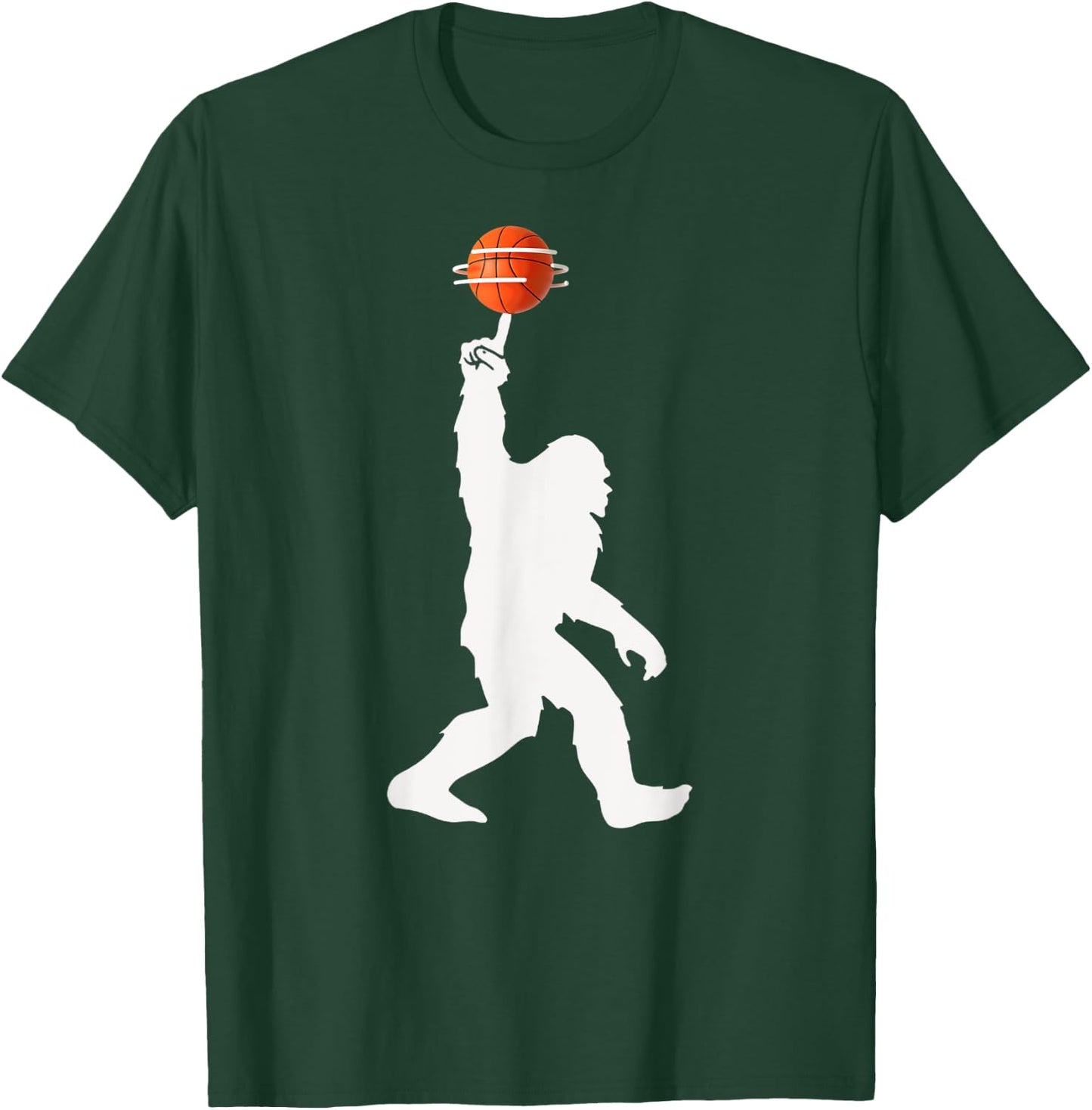 Bigfoot Basketball Silhouette Ball Spinning T-Shirt - T-Shirt | Forest