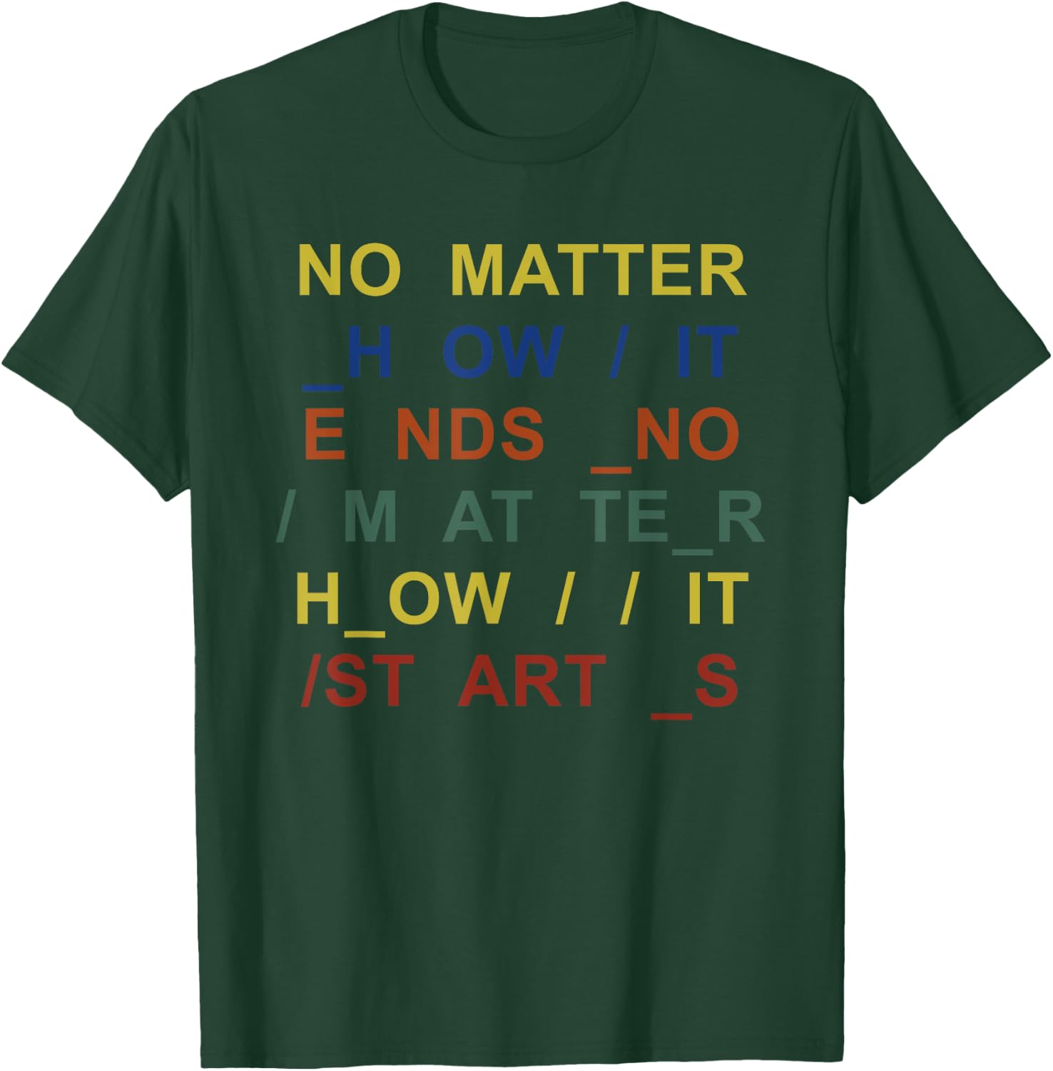No Matter How It Ends No Matter How It Starts Quote T-Shirt - T-Shirt | Forest