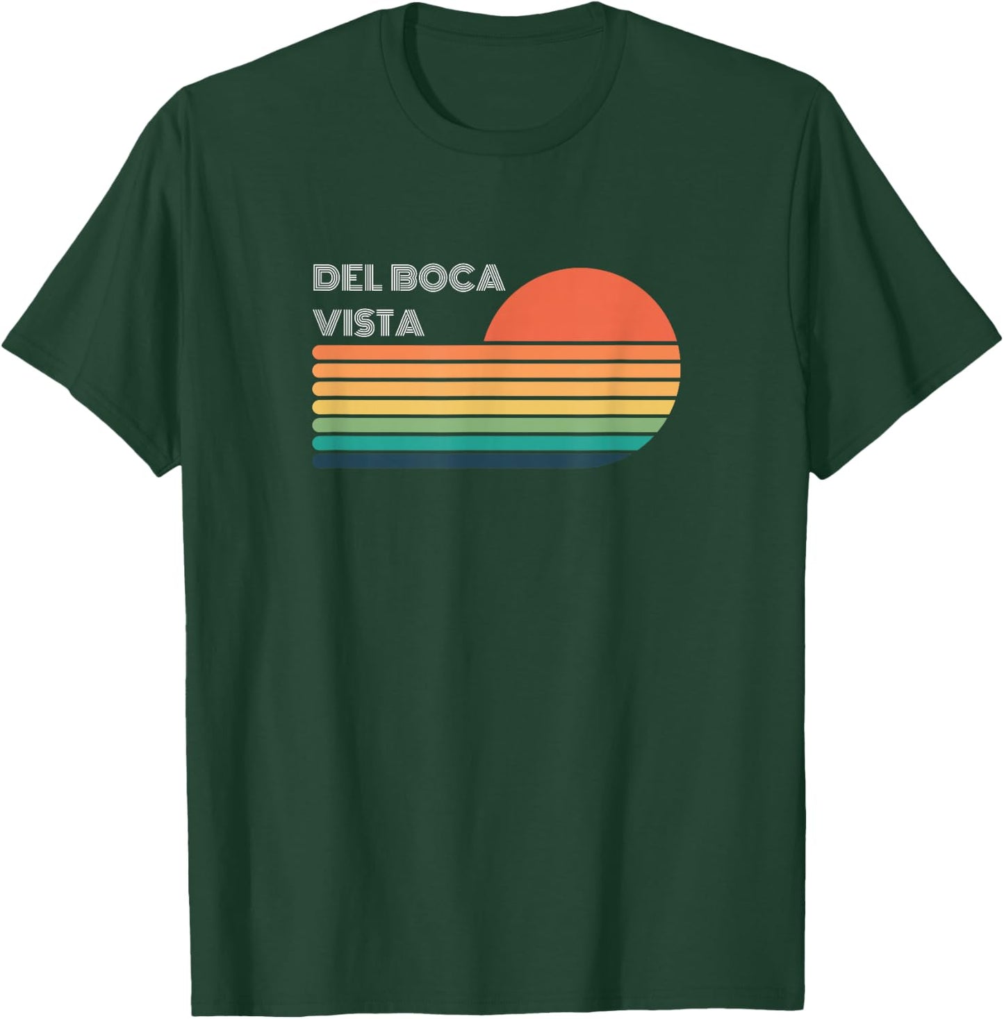 Del Boca Vista Retro Sunset Funny T-Shirt - T-Shirt | Forest
