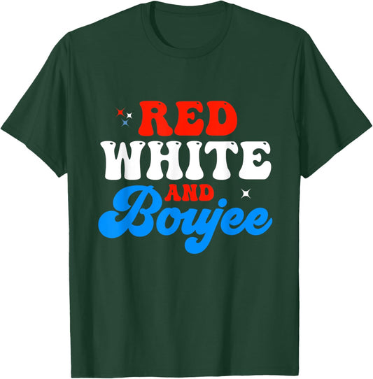 Retro Groovy Cute Red White And Boujee 4th Of July T-Shirt - T-Shirt | Forest