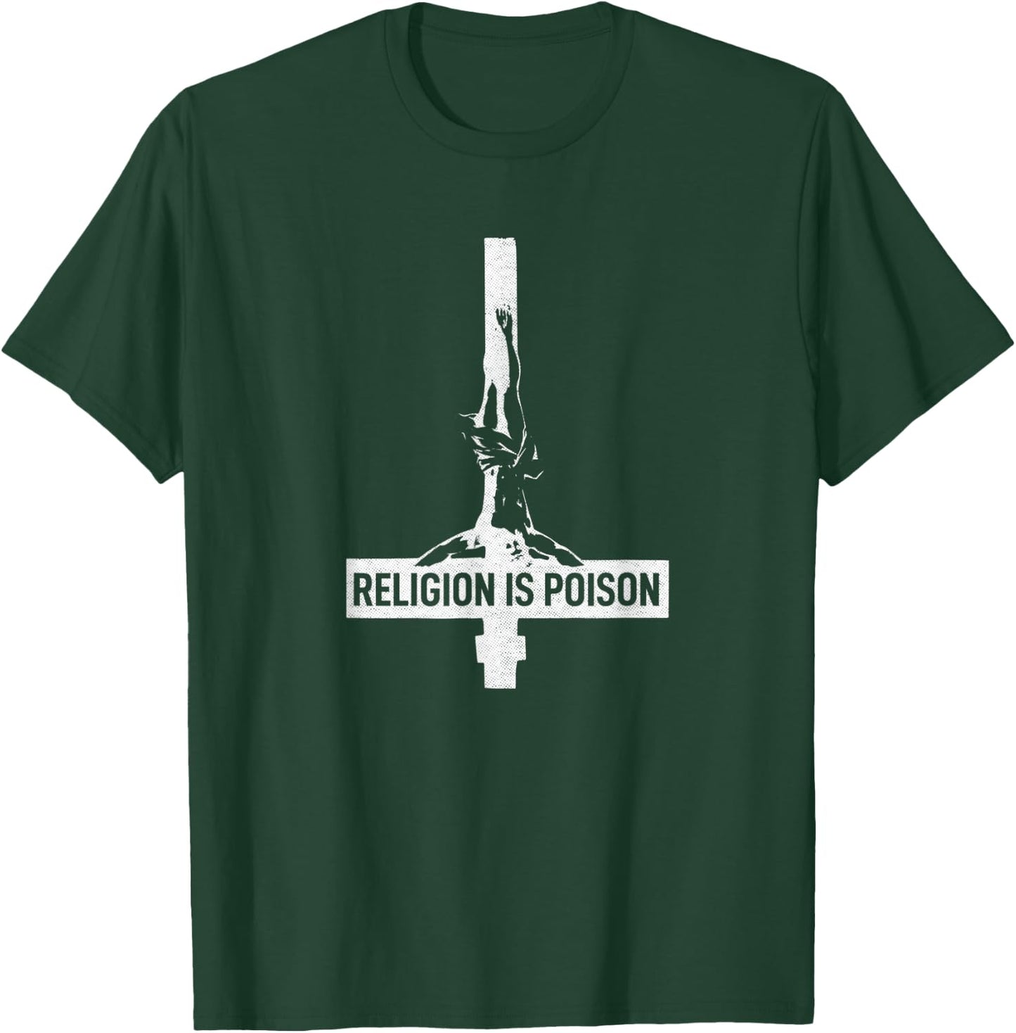 Antichrist Grunge Religion Is Poison Atheist Occult Gothic T-Shirt - T-Shirt | Forest