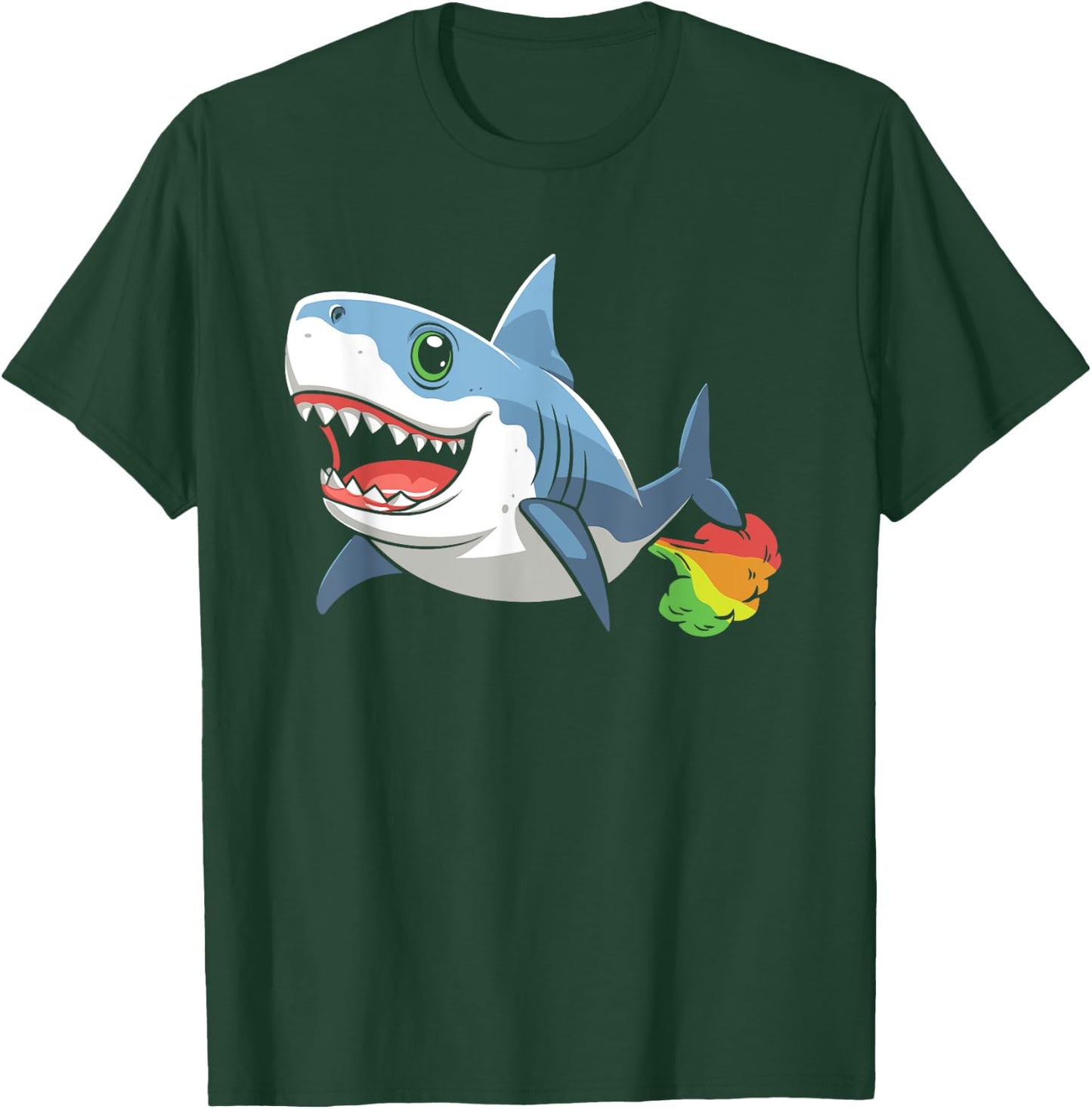 Funny Shark Sea Animal - Ocean Rainbow Fart T-Shirt - T-Shirt | Forest