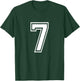 Number 7 Front + Back Varsity Sports Team 7th Birthday T-Shirt - T-Shirt | Forest