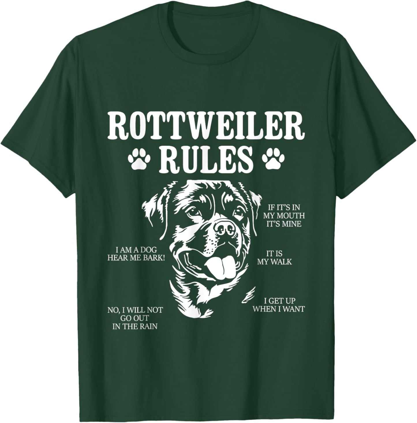Rottweiler Rules - Puppy Owner Dog Breeder Veterinarian T-Shirt - T-Shirt | Forest