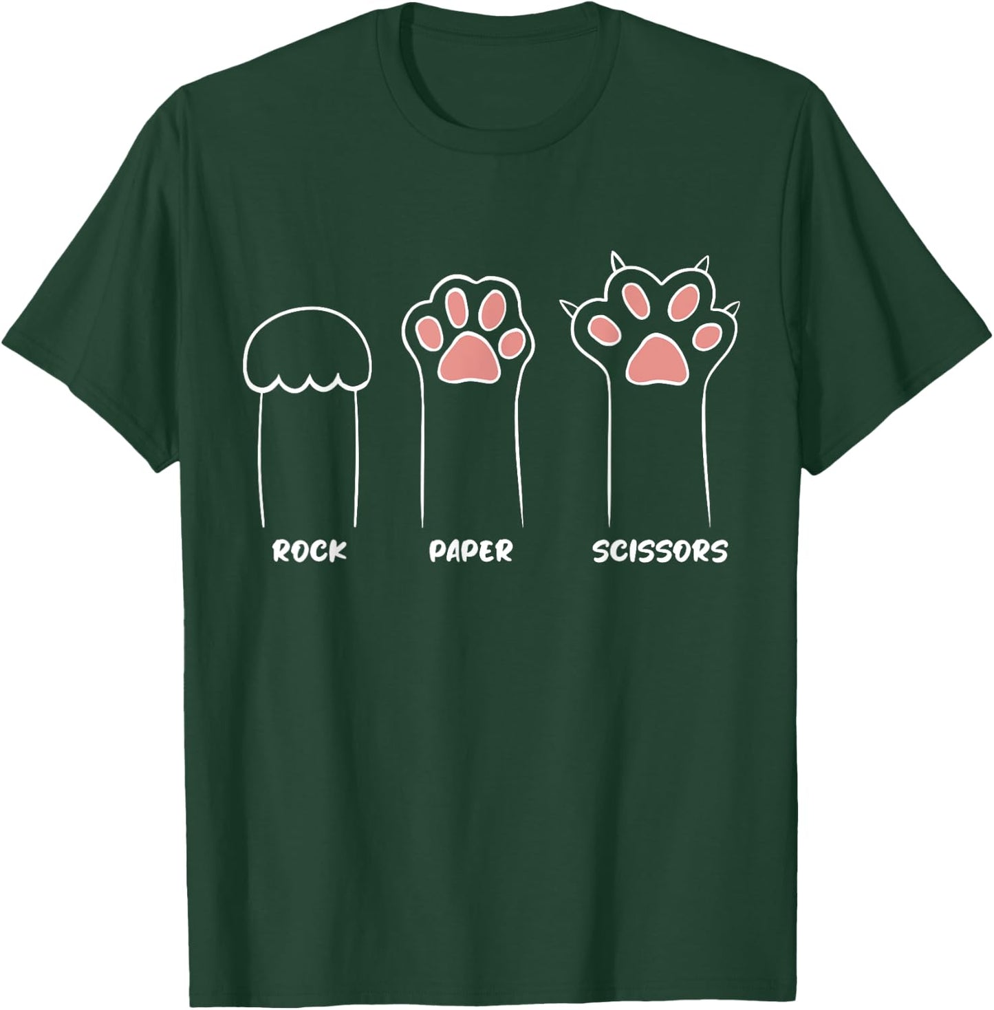 Rock Paper Scissors Cat Paws Cat Lover Funny Cat T-Shirt - T-Shirt | Forest