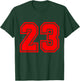 Number #23 Red Varsity Favorite Number T-Shirt - T-Shirt | Forest