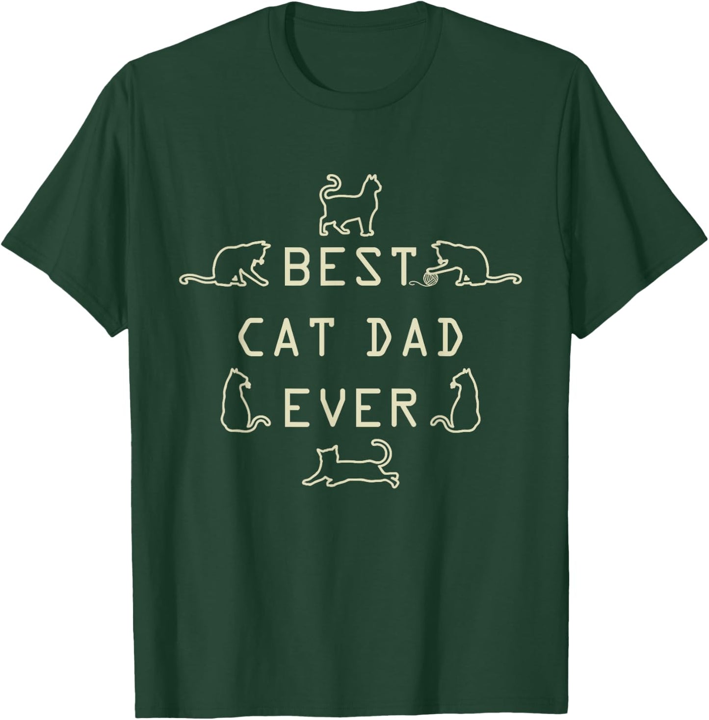 Feline Cat Father Kitty Dad Fathers Day Meow Men T-Shirt - T-Shirt | Forest