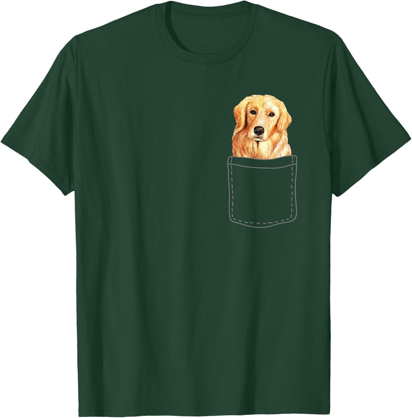 Beautiful golden retriever in your pocket, dogs T-Shirt - T-Shirt | Forest