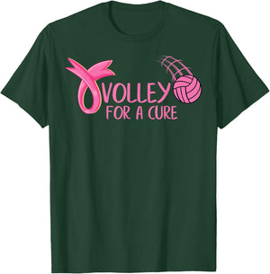 Volley For A Cure Volleyball Breast Cancer Awareness T-Shirt - T-Shirt | Forest
