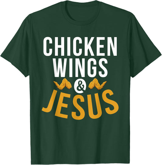 Chicken Wings and Jesus Chicken Wings T-Shirt - T-Shirt | Forest