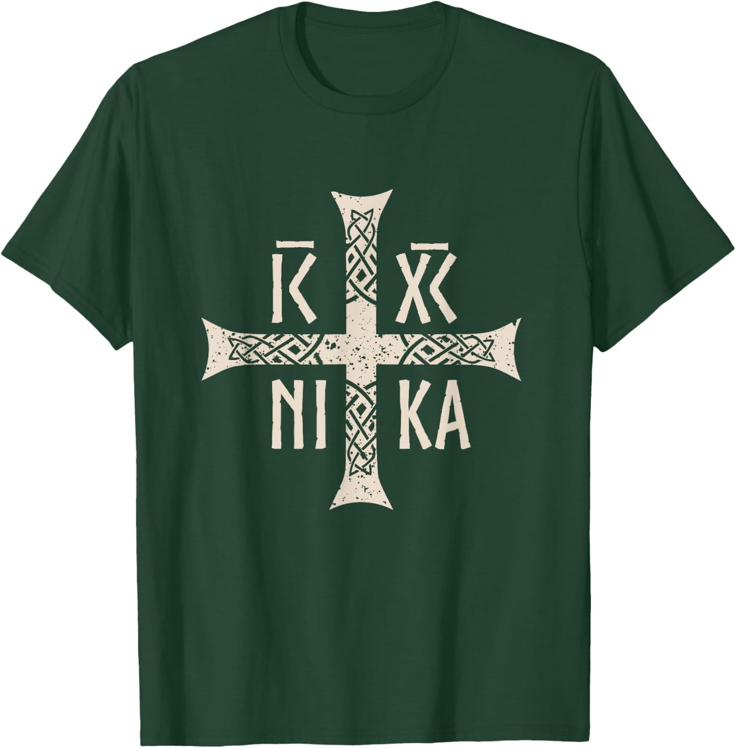 IC XC NI Ka | Cross Religion | Jesus Christ Conquers T-Shirt - T-Shirt | Forest