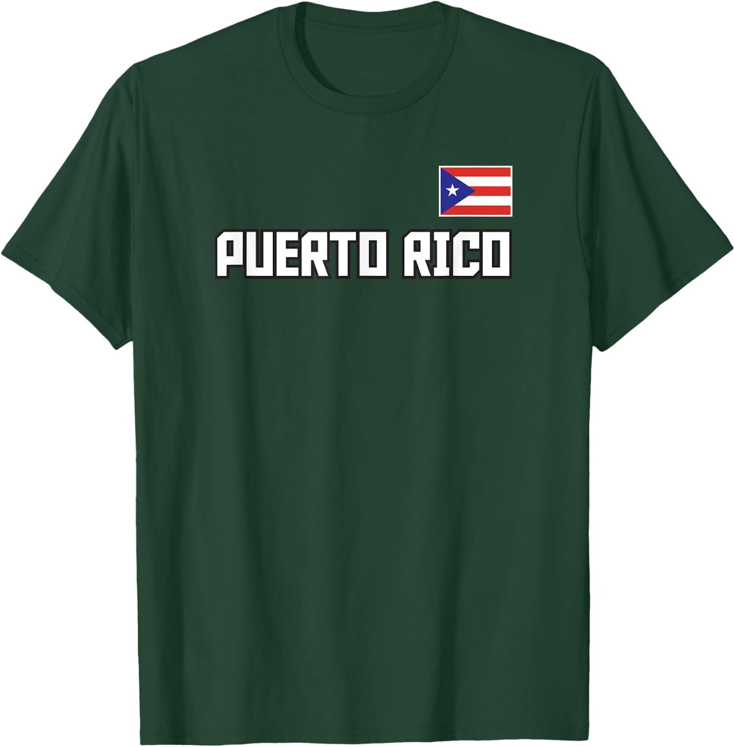 Puerto Rico Flag Puerto Rican Pride Athletic Style Country T-Shirt - T-Shirt | Forest