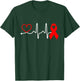 Red Ribbon Heartbeat Design For Heart Disease Awareness T-Shirt - T-Shirt | Forest