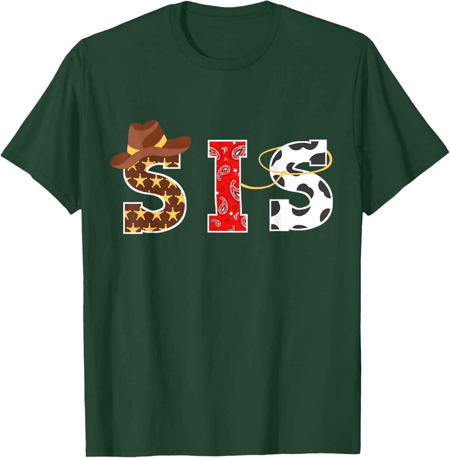 Cowboy Sis Western Rodeo Theme Kids Birthday Matching Family T-Shirt - T-Shirt | Forest