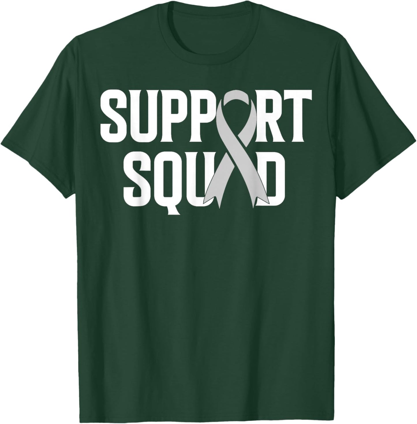 Support Squad - White Ribbon Lung Cancer Awareness T-Shirt - T-Shirt | Forest