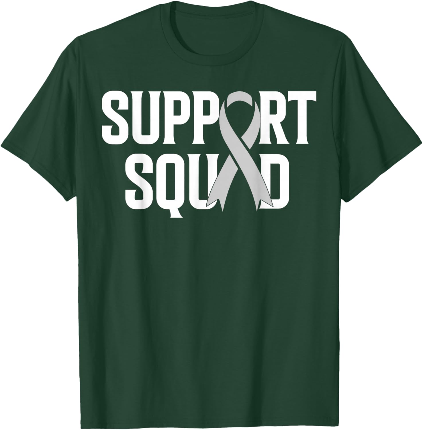 Support Squad - White Ribbon Lung Cancer Awareness T-Shirt - T-Shirt | Forest
