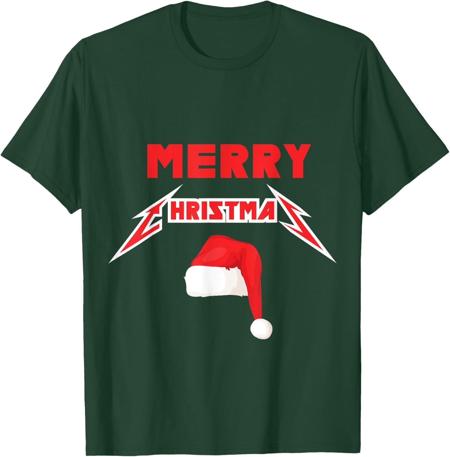 Rock 'n' Roll Merry Christmas Motif T-Shirt - T-Shirt | Forest