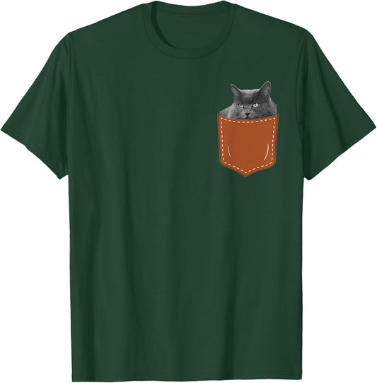 Funny Nebelung Cat in My Pocket,Nebelung Lover Owner T-Shirt - T-Shirt | Forest