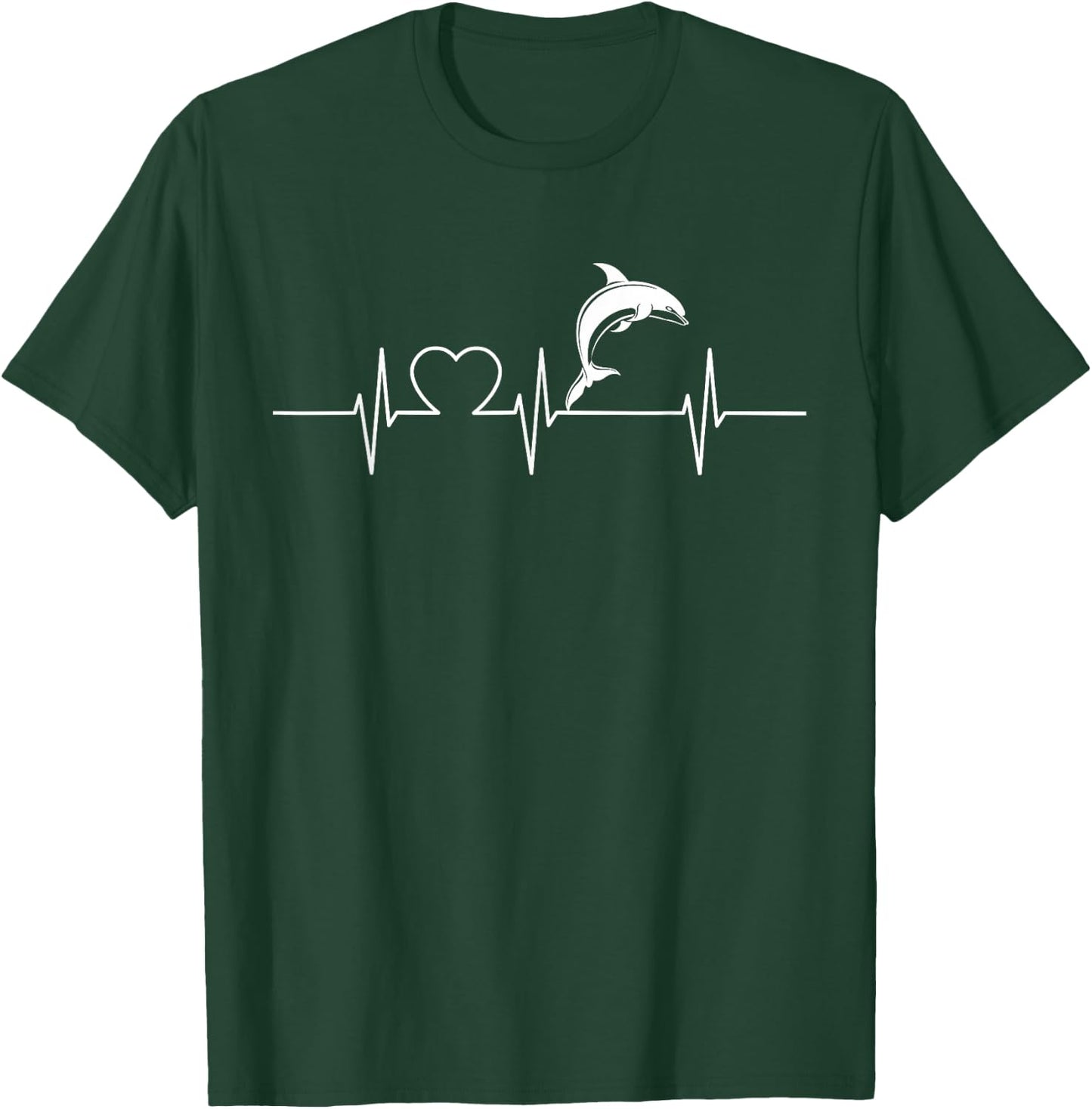 Cool Heartbeat Design with a Dolphin T-Shirt - T-Shirt | Forest