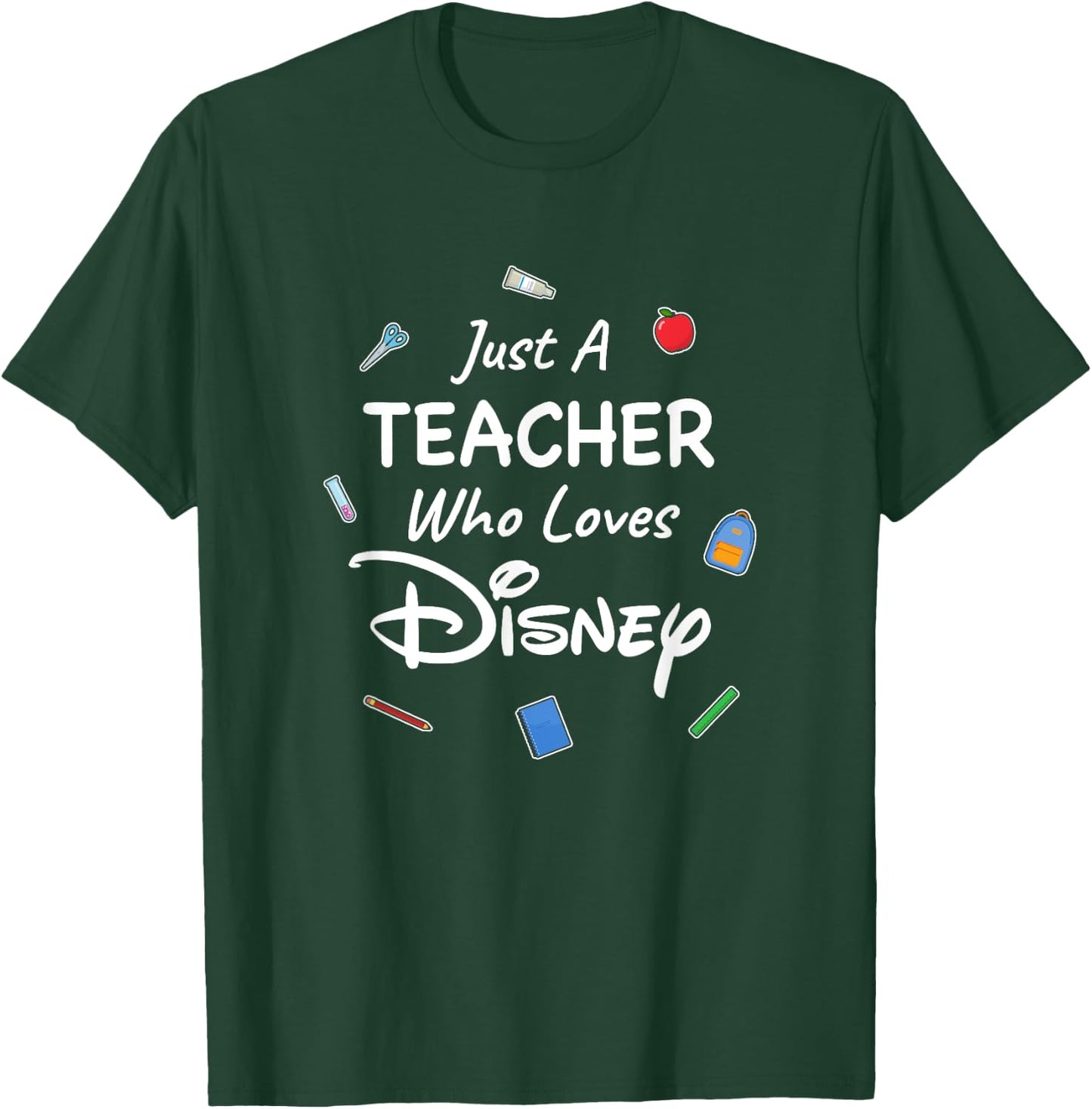Disney Just A Teacher Who Loves Disney Center Icon Logos T-Shirt - T-Shirt | Forest