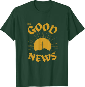 The Good News, Jesus Cross Positivity, Christian Devotional T-Shirt - T-Shirt | Forest