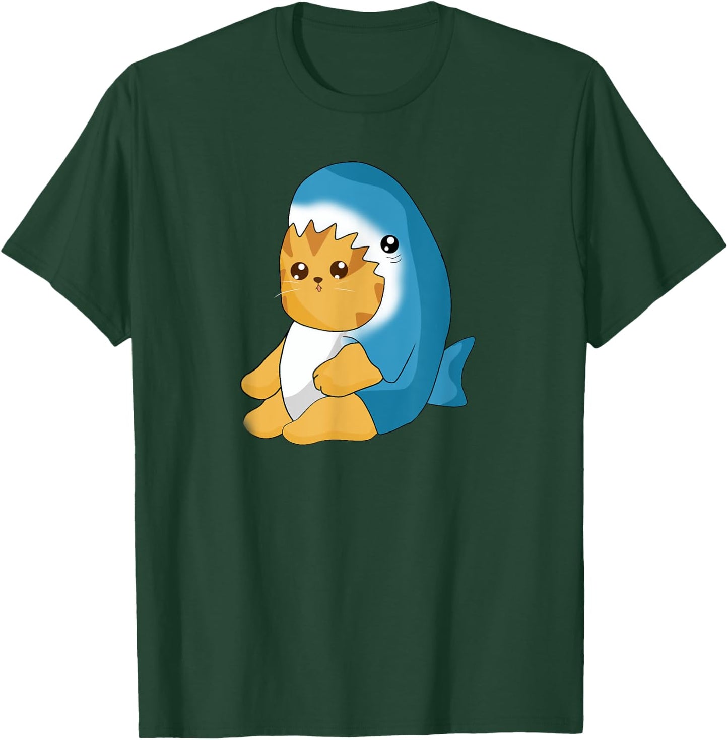 Cute Cat insdie Shark Costume, Kawaii Cat Lover Men Women Kids T-Shirt - T-Shirt | Forest