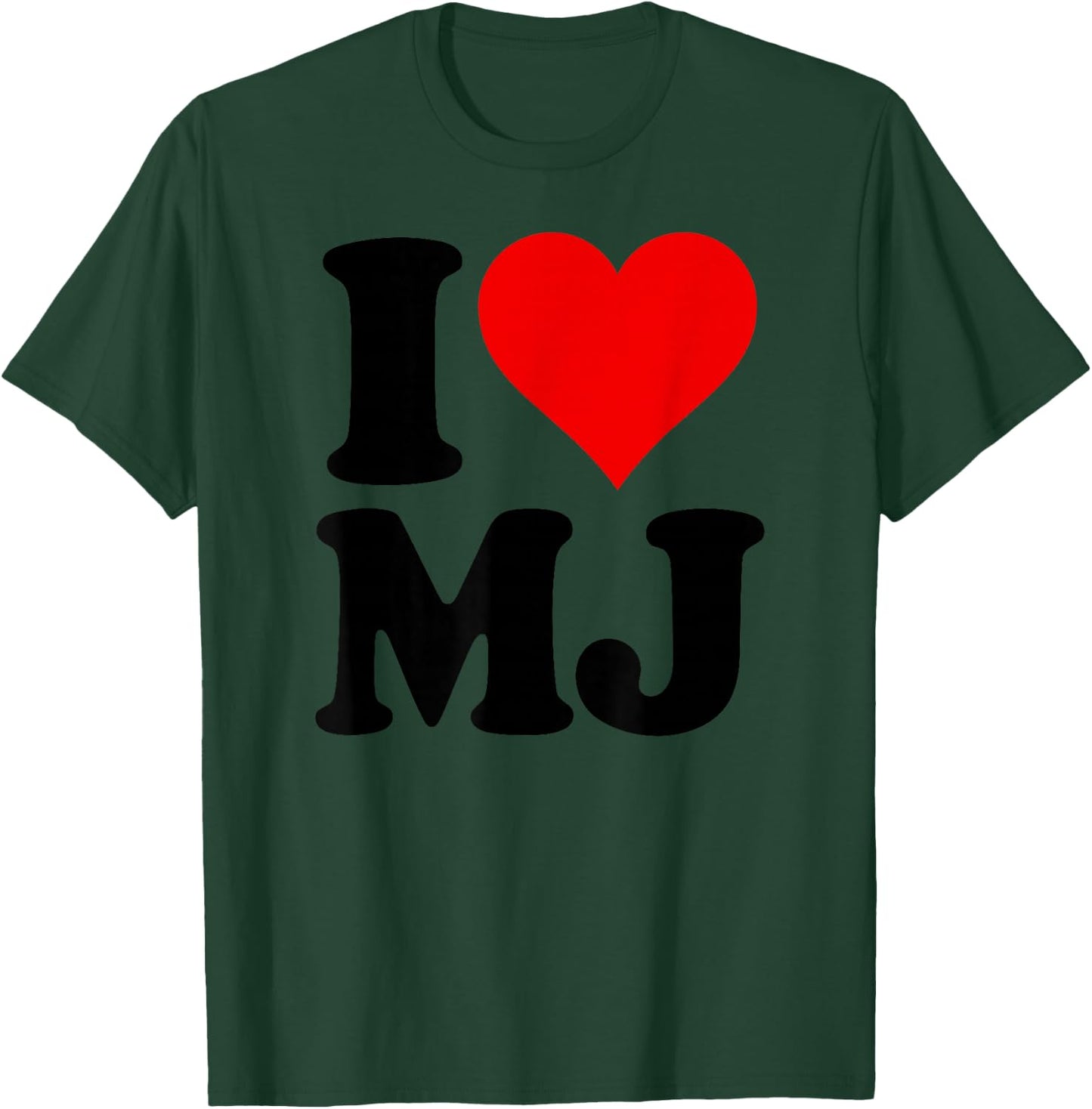 I Love Heart MJ M J M.J. T-Shirt - T-Shirt | Forest