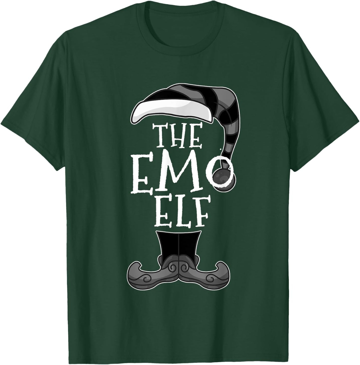 Emo Elf Matching Family Christmas Funny T-Shirt - T-Shirt | Forest