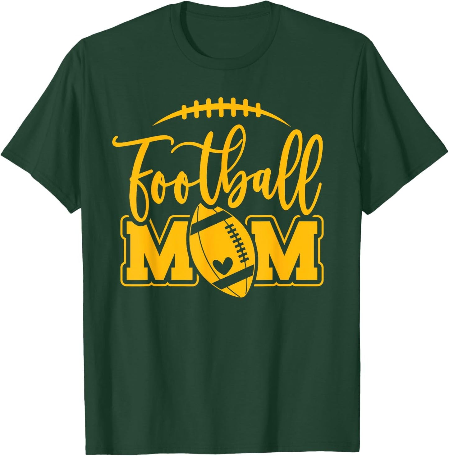 Game Day Black and Yellow High School Football Football Mom T-Shirt - T-Shirt | Forest