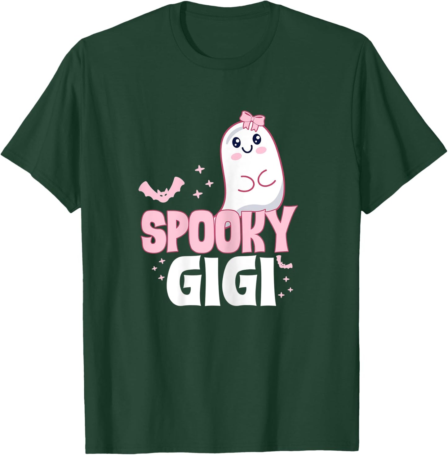 Spooky Gigi Family Cute Pink White Ghost Boo Halloween Nana T-Shirt - T-Shirt | Forest