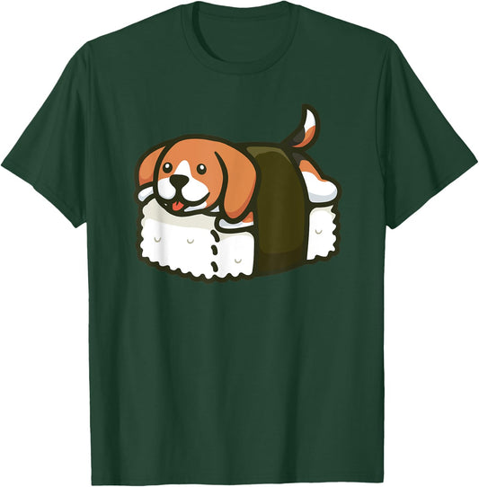 Beagle Nigiri Sushi Seaweed Dog T-Shirt - T-Shirt | Forest