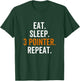 Eat Sleep 3 Pointer Repeat Basketball Team Sport Player T-Shirt - T-Shirt | Forest