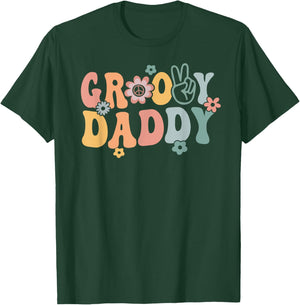 Groovy Daddy Retro Dad Matching Family 1st Birthday Party T-Shirt - T-Shirt | Forest
