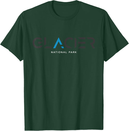 Glacier National Park Montana Tonal Retro Vintage T-Shirt - T-Shirt | Forest