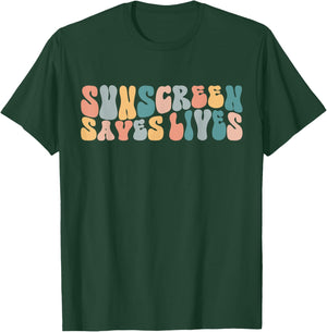 Sunscreen Saves Lives Funny Dermatology Doctor Derm Squad T-Shirt - T-Shirt | Forest